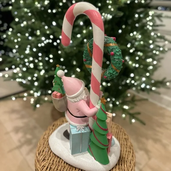 Cupcakes & Cashmere Santa candy cane figure sculpture Christmas Holiday - Picture 6 of 17